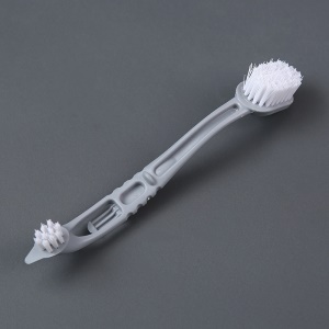 Brosse à chaussures de nettoyage à deux têtes avec poils fins PP à long manche
