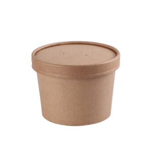 Boîte alimentaire à emporter jetable en papier kraft épaissi 20 oz (600ml)