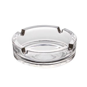 Cendrier verre transparent rond
