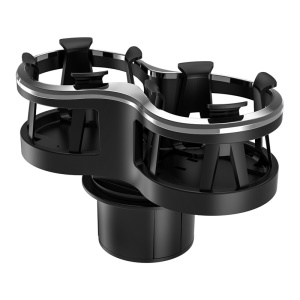 Porte-gobelet noir à double compartiment en plastique ABS