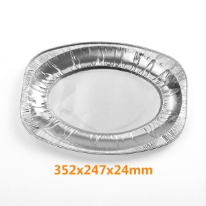 Plateau jetable en papier d'aluminium étain ovale