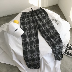 Pantalon casual stretch  à carreaux en coton homme
