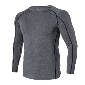 Vêtements de fitness pour hommes manches longues corps serré séchage rapide respirant