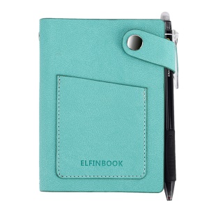 Elfinbook mini cahier carnet de note intelligent Effaçable couverture en cuir 120 pages