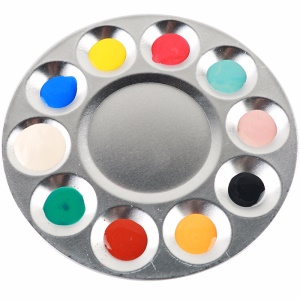 Palette  de peinture de 10 trous en aluminium rond pour enfants