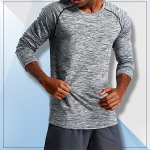 T-shirt sport homme à manches longues larges respirant à séchage rapide