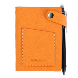 Elfinbook mini cahier carnet de note intelligent Effaçable couverture en cuir 120 pages