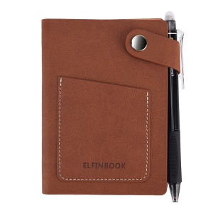 Elfinbook mini cahier carnet de note intelligent Effaçable couverture en cuir 120 pages
