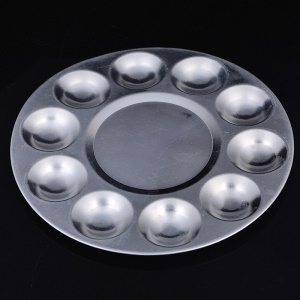 Palette  de peinture de 10 trous en aluminium rond pour enfants
