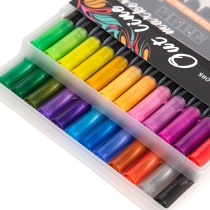 Stylo marqueur couleur à double ligne 12 couleurs/24 couleurs fluorescent