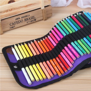 Ensemble de  50  crayons de couleur avec sac enroulable