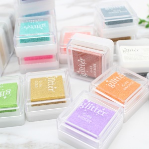 GLITTER Tampon encreur petite boîte carrée