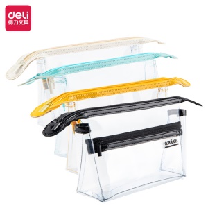 Deli Trousse scolaire transparente de grande capacité