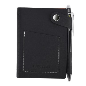 Elfinbook mini cahier carnet de note intelligent Effaçable couverture en cuir 120 pages