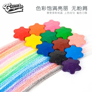 12 crayons de couleur en forme de flocon de neige