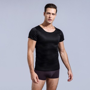 Body shaper homme à manches courtes col rond élastique