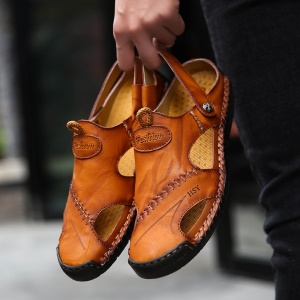 Sandales Homme  antidérapantes en cuir doux