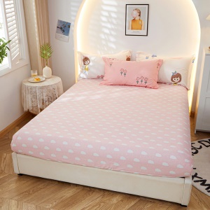 Ensemble de draps  en coton (drap + taies d'oreiller) imprimé sergé