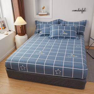 Ensemble de draps  en coton (drap + taies d'oreiller) imprimé sergé
