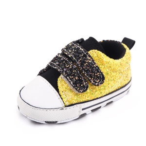 Chaussures bébé en toile multicolore brillant semelle souple