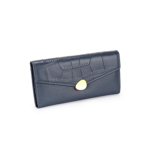 Portefeuille pour femmes en cuir véritable  avec motif de crocodile