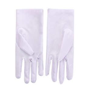 Gants solaires d'été pour femmes blanc à cinq doigts mince élastiques spandex