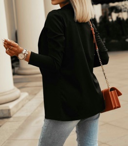 Manteau femme en fibre de polyester avec col de costume