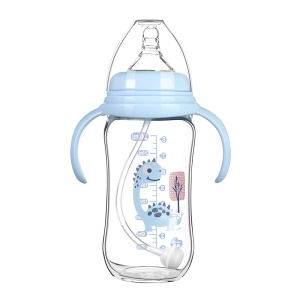 Biberon en verre pour bébé avec Tétine anti-flatulence avec paille