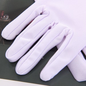 Gants solaires d'été pour femmes blanc à cinq doigts mince élastiques spandex
