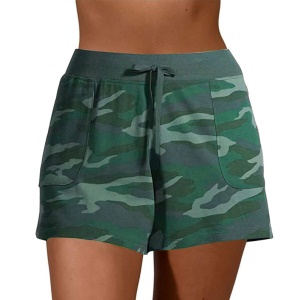 Short casual motif camouflé pour femmes