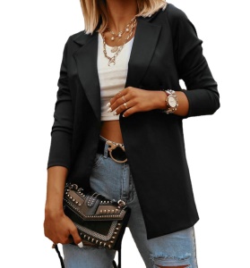 Manteau femme en fibre de polyester avec col de costume