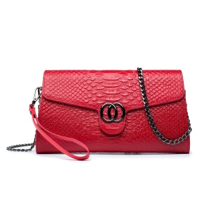 Sac de soirée  en cuir véritable  avec Impression crocodile