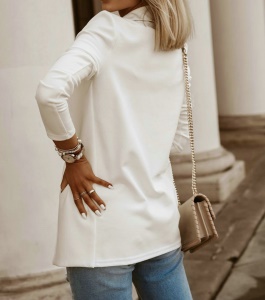 Manteau femme en fibre de polyester avec col de costume
