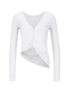 Top de sport pour femmes à manches longues dos demi-nu sexy