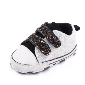 Chaussures bébé en toile multicolore brillant semelle souple