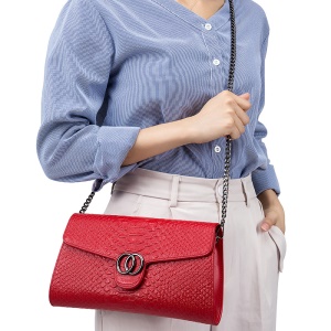 Sac de soirée  en cuir véritable  avec Impression crocodile
