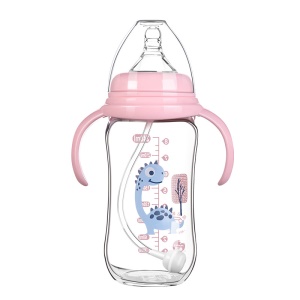 Biberon en verre pour bébé avec Tétine anti-flatulence avec paille