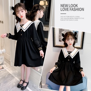 Robe manches longues pour fille coton