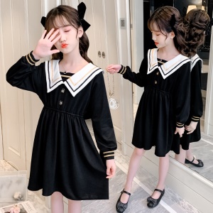 Robe manches longues pour fille coton