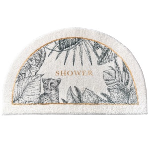Tapis de sol pour salle de bain semi-circulaire absorbant et antidérapant