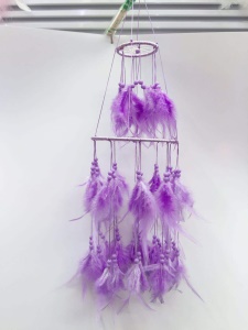 Pendentif de plumes ornements double couche tissé à la main
