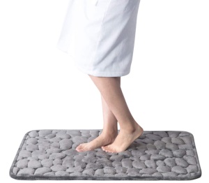Tapis de sol antidérapant en coton de mémoire avec motif de pierre