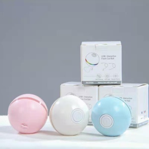 Jouet électrique à balle pour chat avec lumière LED rechargeable par USB