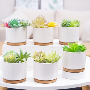 Pot de fleurs  blanc en céramique
