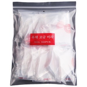 Faux ongles patch ongles longs pointus naturel/transparent 600 pièces