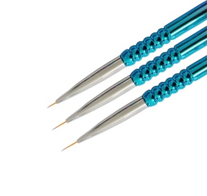 Pinceaux en détail à ongles Set de 3 pcs corps du stylo électroplaqué