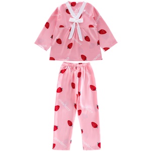 Vêtements  de maison manches longues en soie pour filles