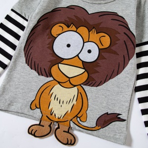 T-shirt pour enfant en coton à manche rayé