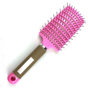 Peigne de massage à cheveux bouclés en plastique forme incurvé