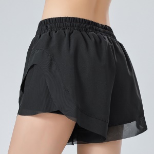 Short de sport femme double couche respirant pour course